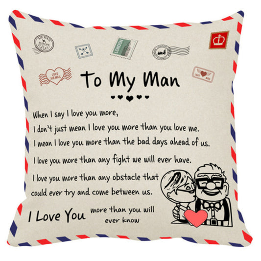 Sofa Cushion Love Letter Envelope-Printed Pillowcase