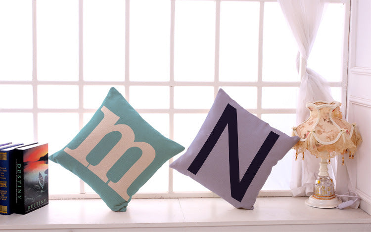 Colorful English Alphabet Letter Printing Pillowcase