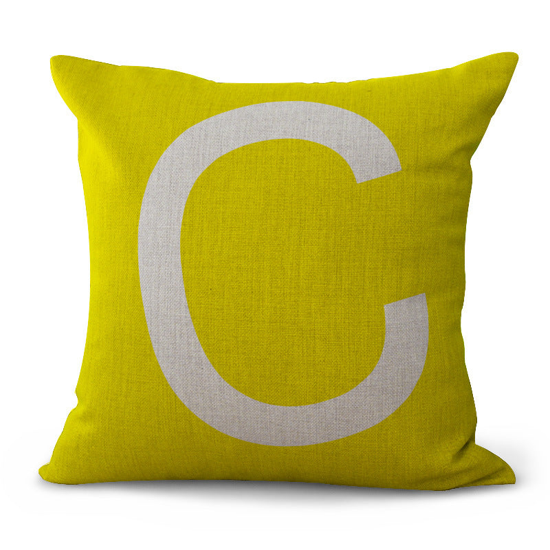 Colorful English Alphabet Letter Printing Pillowcase