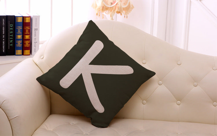 Colorful English Alphabet Letter Printing Pillowcase