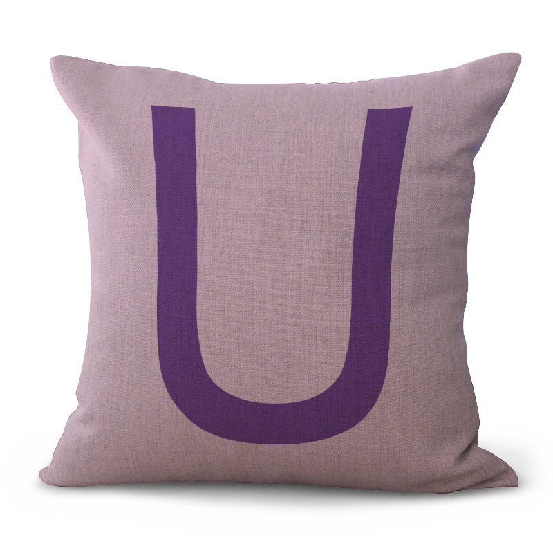 Colorful English Alphabet Letter Printing Pillowcase