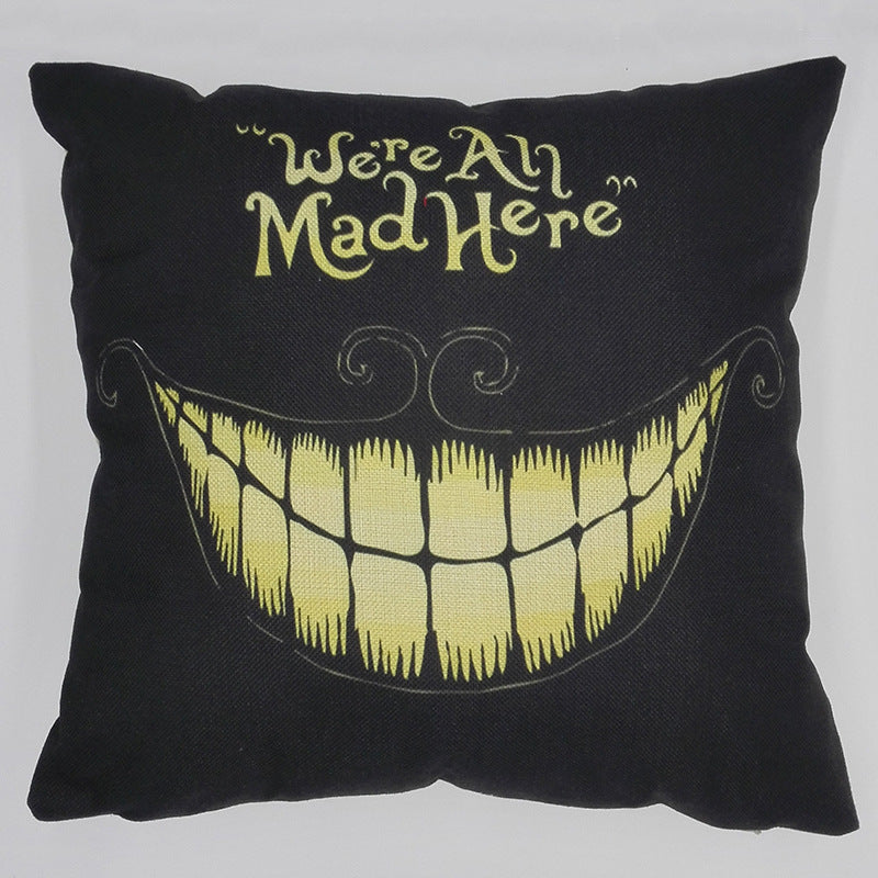 We're All Mad Here Alice In Wonderland Quote Linen Pillowcase