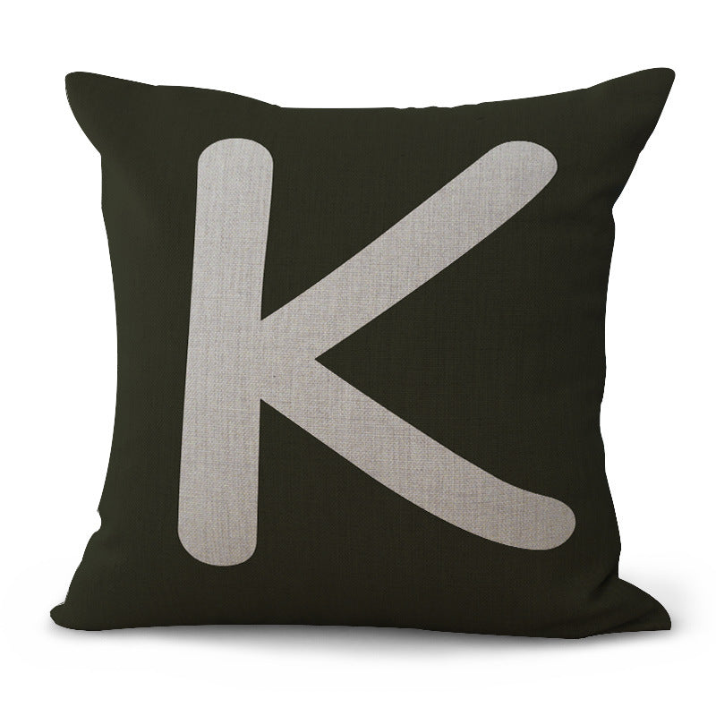 Colorful English Alphabet Letter Printing Pillowcase