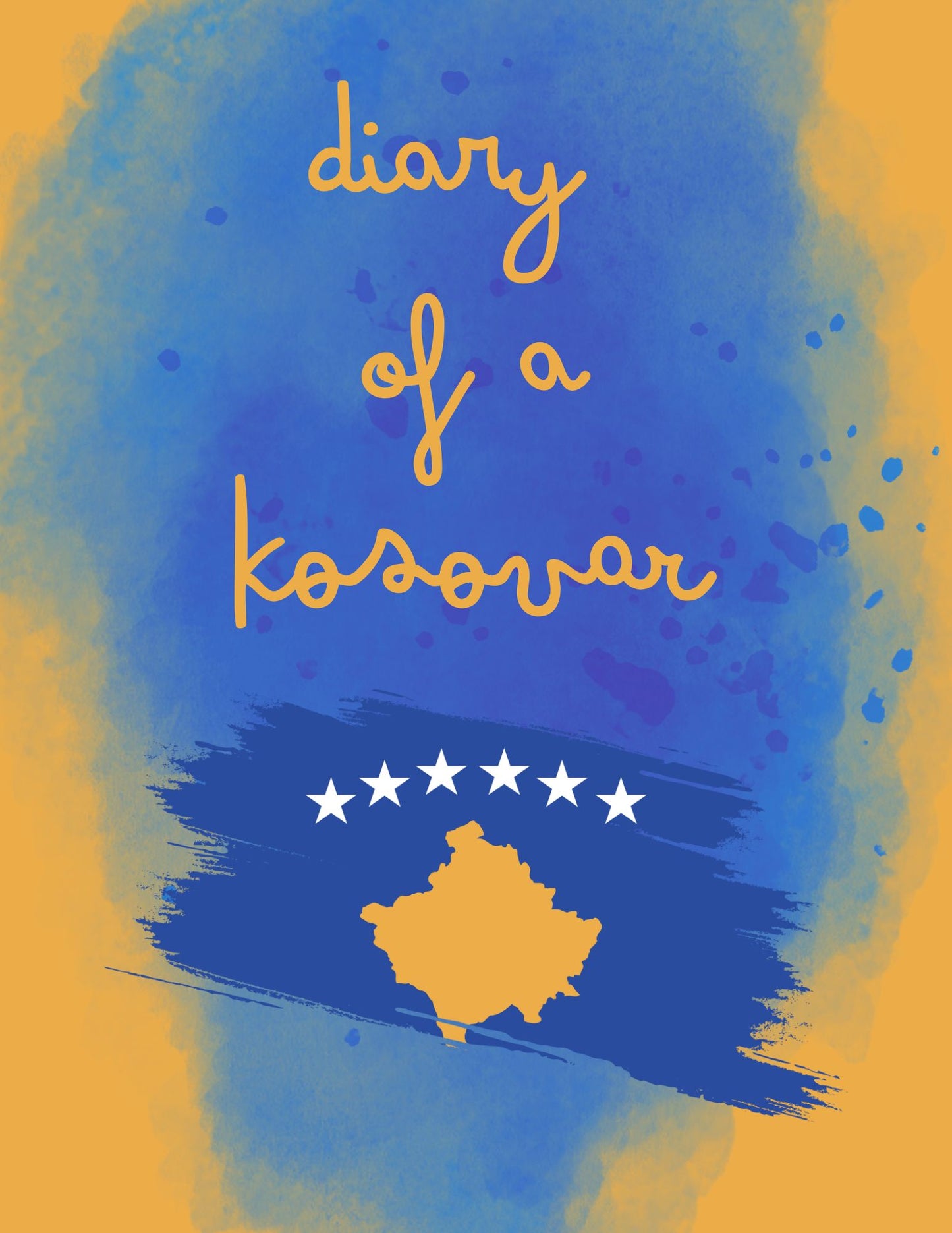 DIARY OF A KOSOVAR - Printable Digital Download, Kosovo Flag Notebook, Ruled Blank Journal, 74 Page, Lined, 8.5 x 11 in Digital Journal PDF