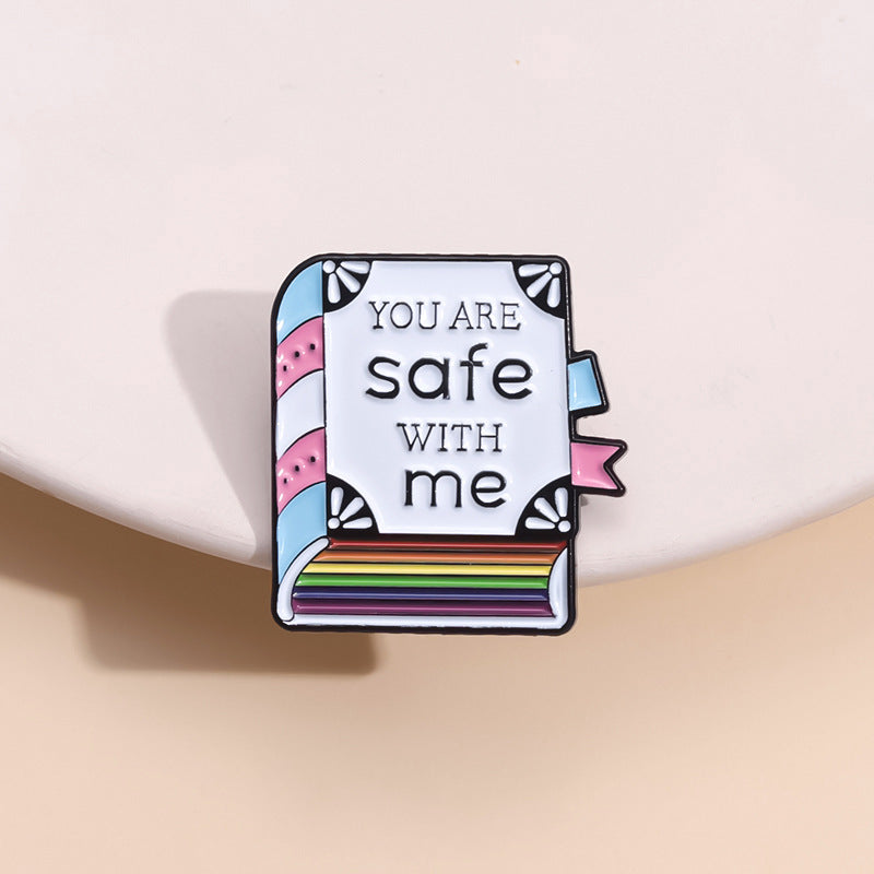 Inspirational English Book Safety Brooch